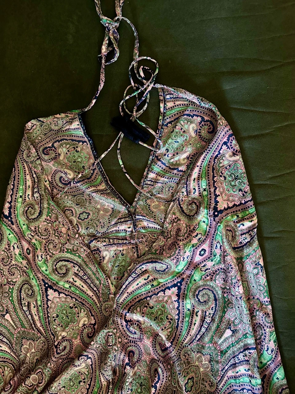 Rugvrije jurk met cashmere patroon – photo 4
